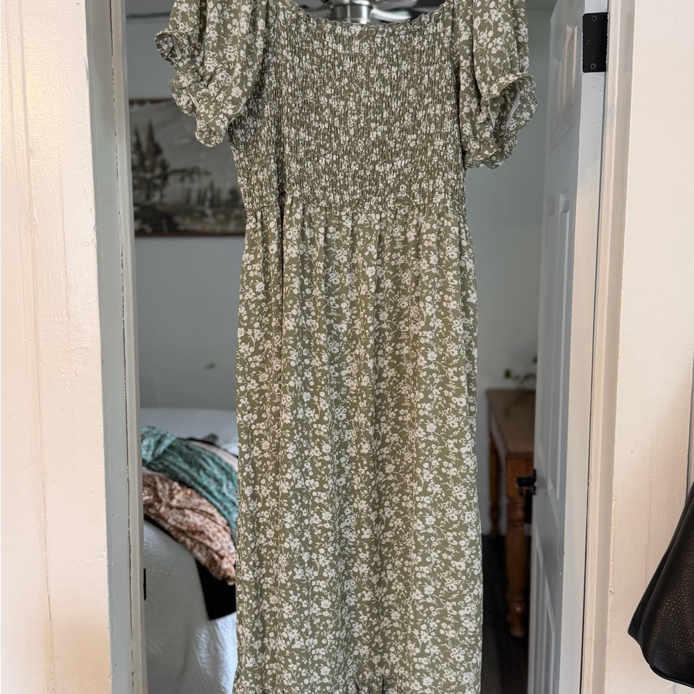 Inspired Hearts Green Floral Maxi Dress